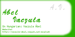 abel vaczula business card