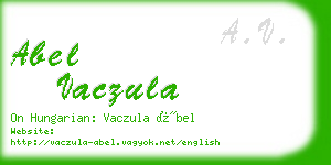 abel vaczula business card